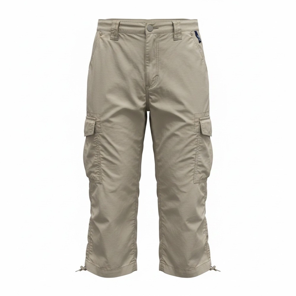 North Face Cargo Capri Pants Womens L Beige Tan Hiking Outdoor Utility